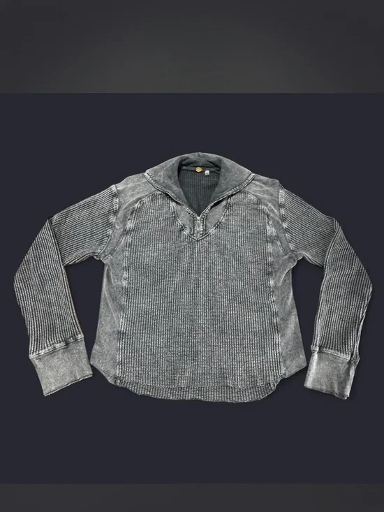 FREE PEOPLE WOMEN'S ASHTON ZIP THERMAL LONG SLEEVE PULLOVER - Picture 6 of 9